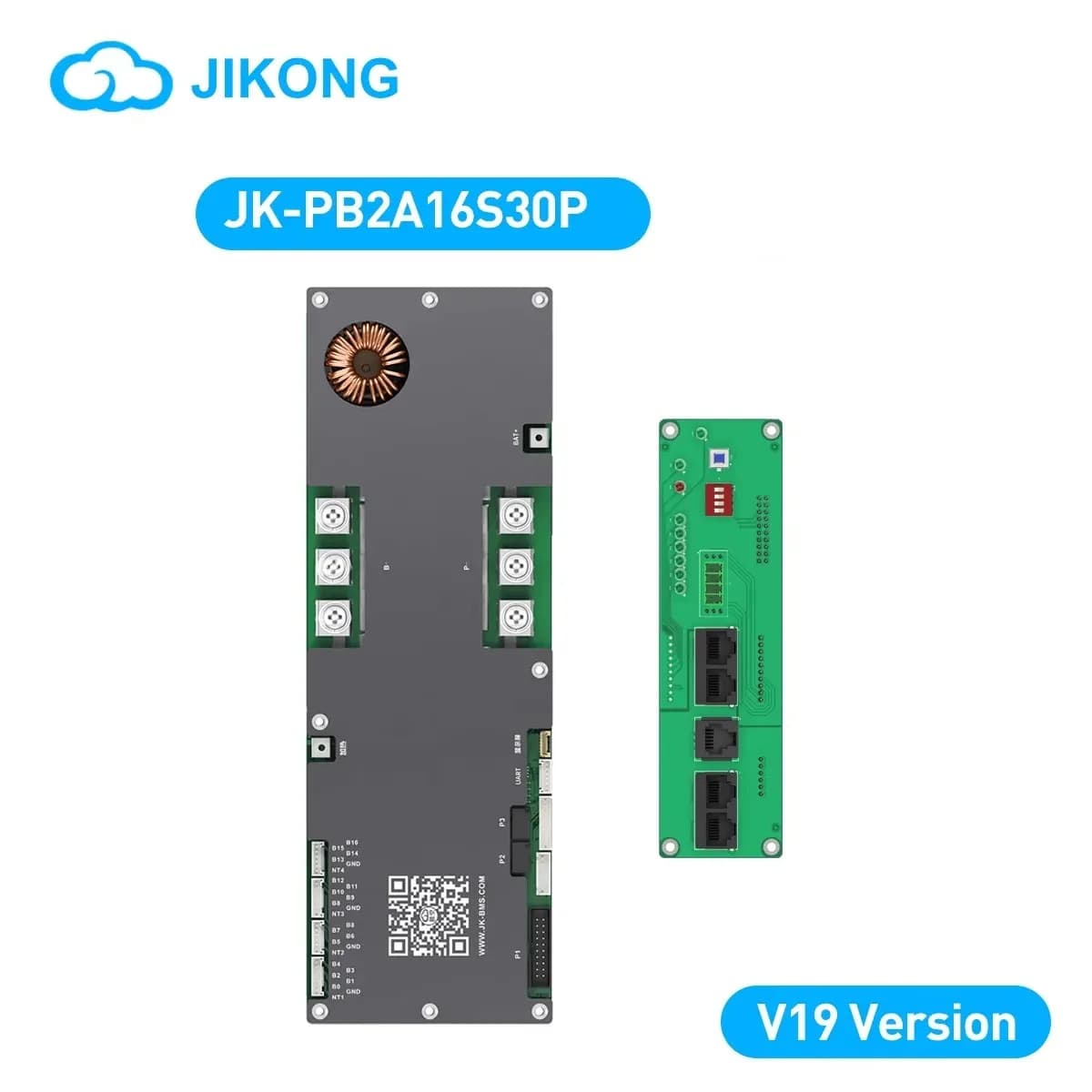 Smart BMS JK Invertor PB2A16S30P V19 8S-16S (48V), Curent 300A (Vârf 600A), Balansare Activă 2A, CAN / RS485 / Bluetooth