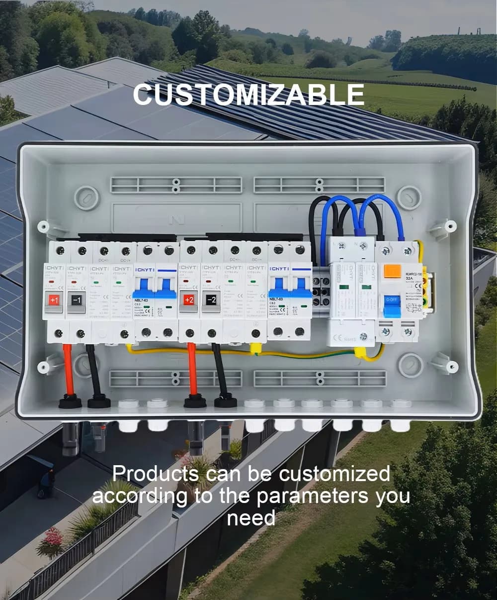 Cutie combinatoare fotovoltaică DC+AC, IP65 (2 intrări / 1 ieșiri), 600V DC, 63A AC) - poza 2